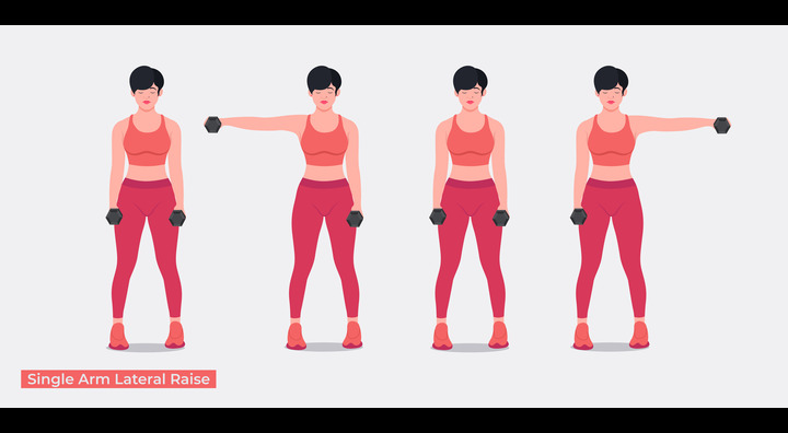 Single arm lateral raises