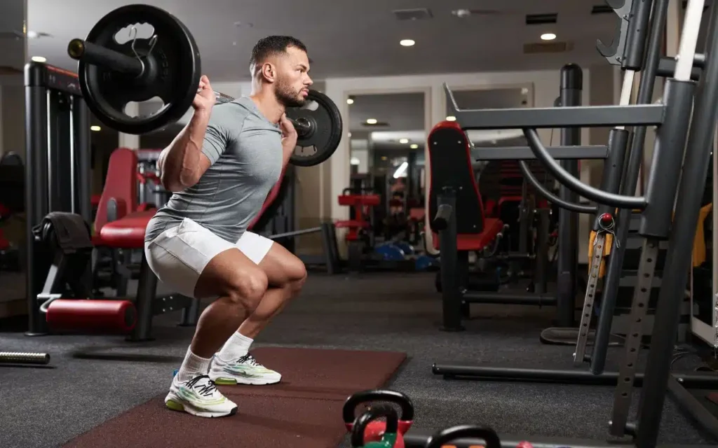 1. Barbell Squats – Lower Body Mass Builder
