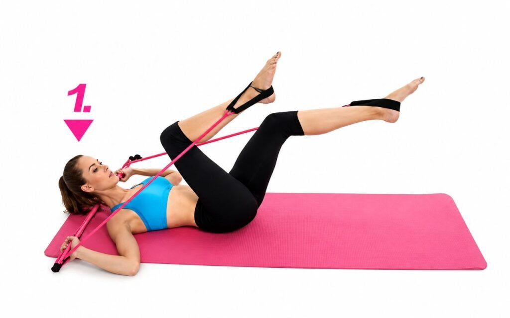 Pilates Bar Cycling in the Air